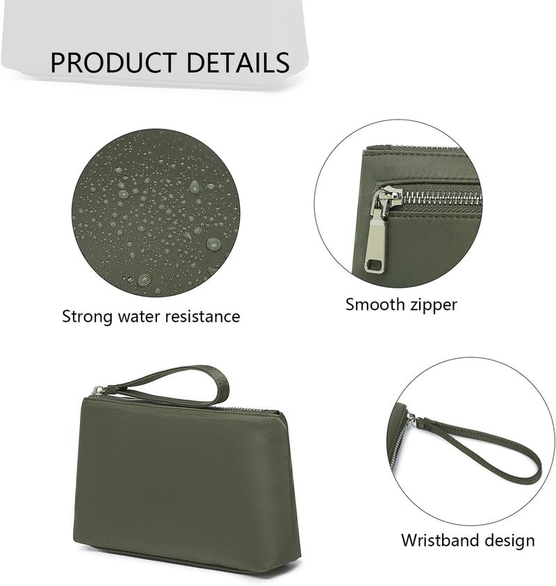 YONBEN Nylon Wristbands Bag Makeup Pouch for Purse Waterproof Wristbands Bag with Zipper Pocket Credit Card Pouch - Image 4